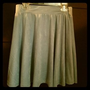 Blue suede skirt